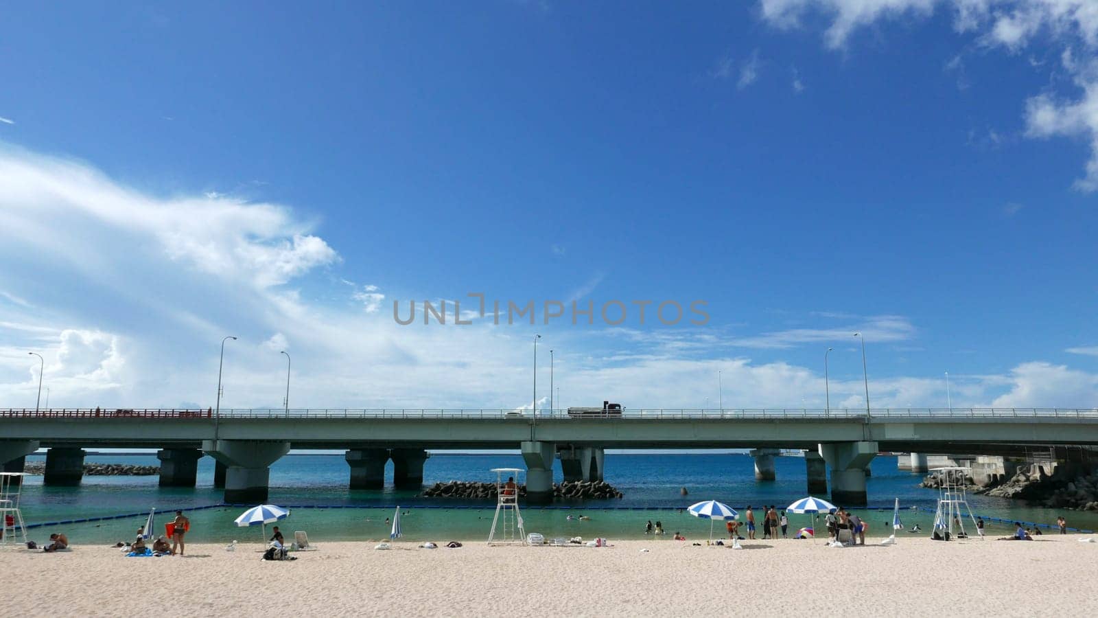 Japan Okinawa beach near the bridge