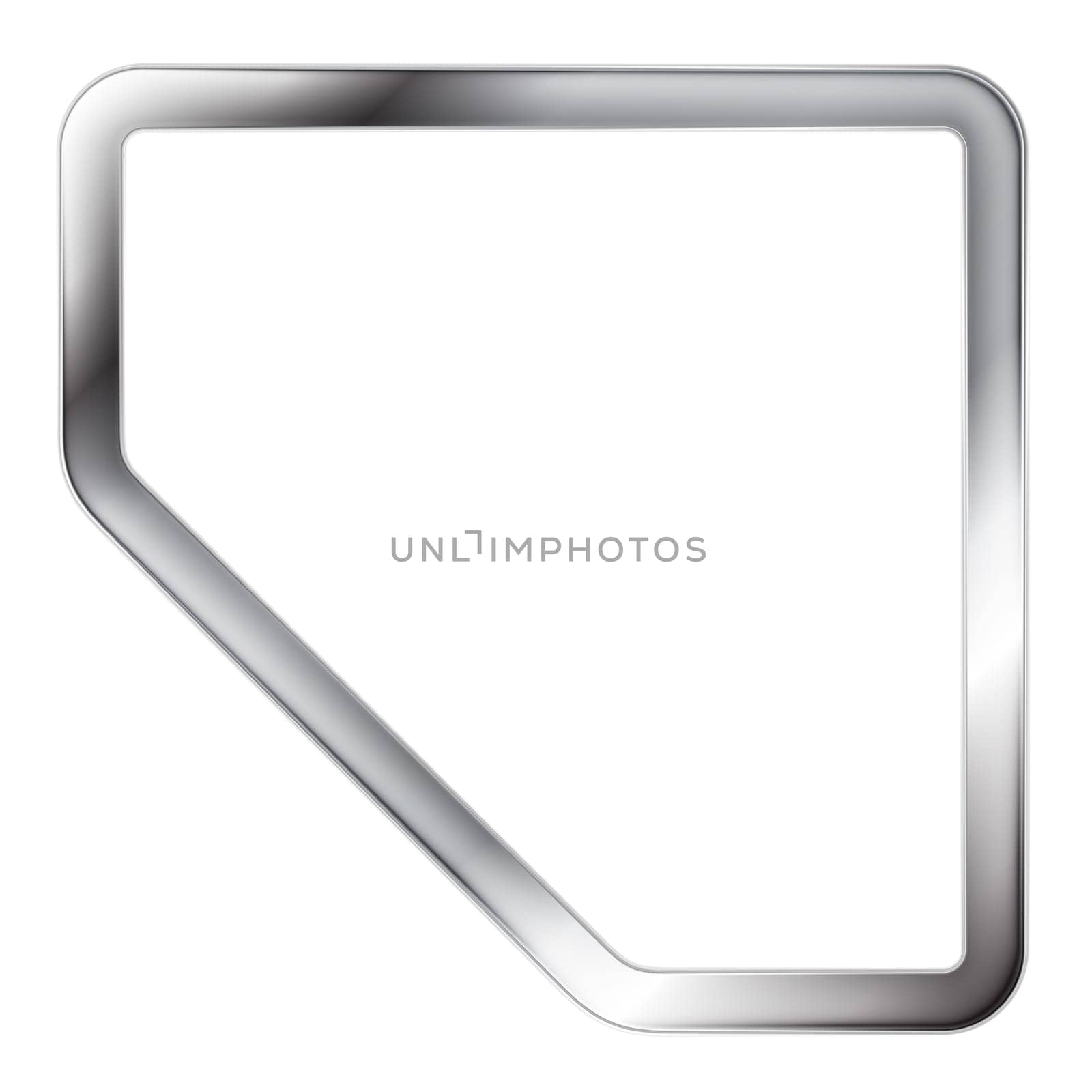 Abstract metallic silver frame