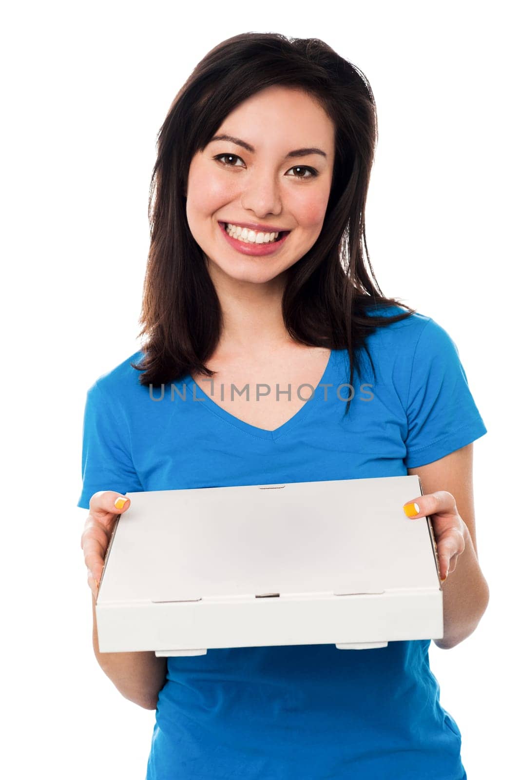 Pretty woman holding a parcel