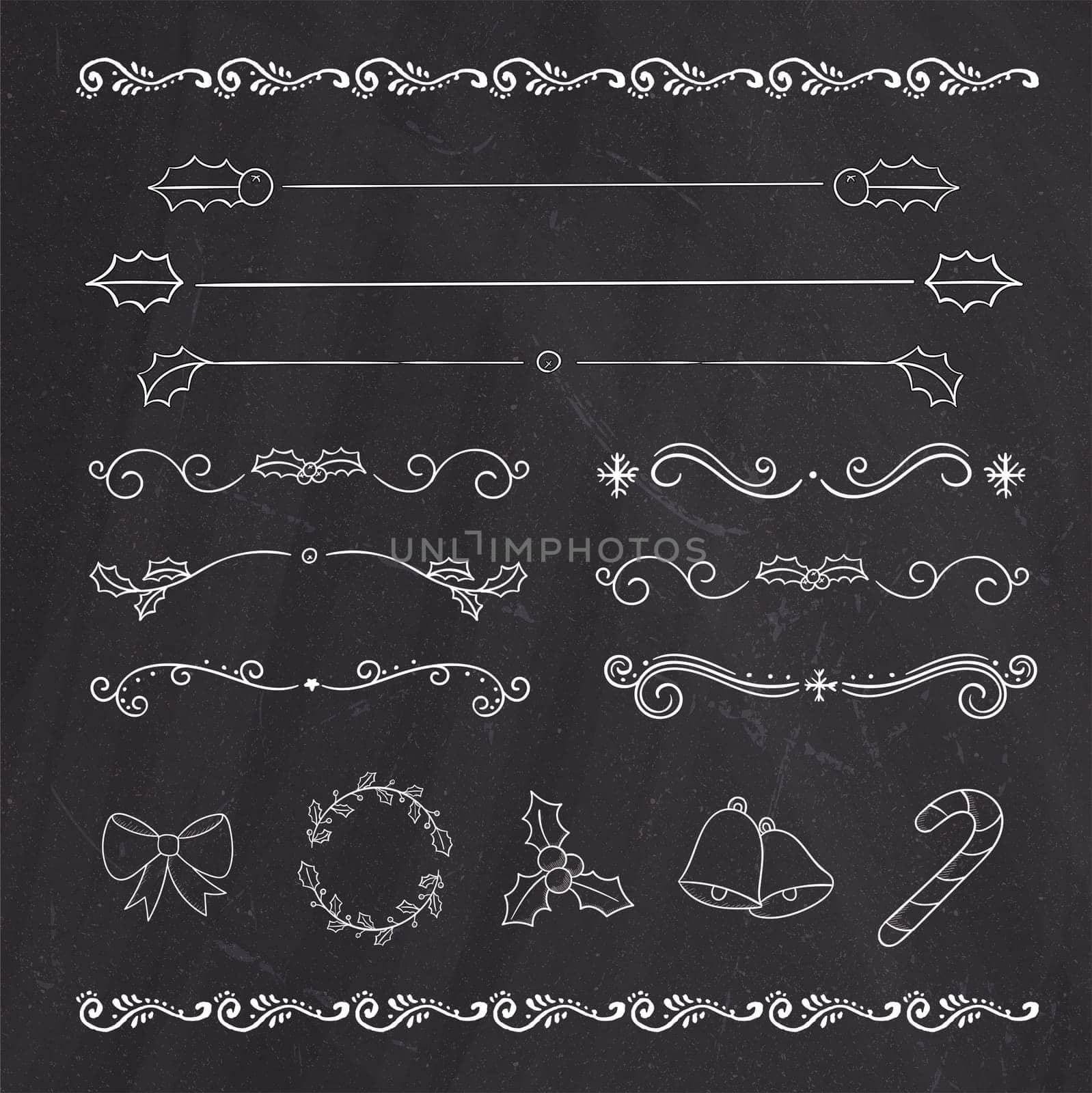 Christmas drawing symbols and icons design element collection set