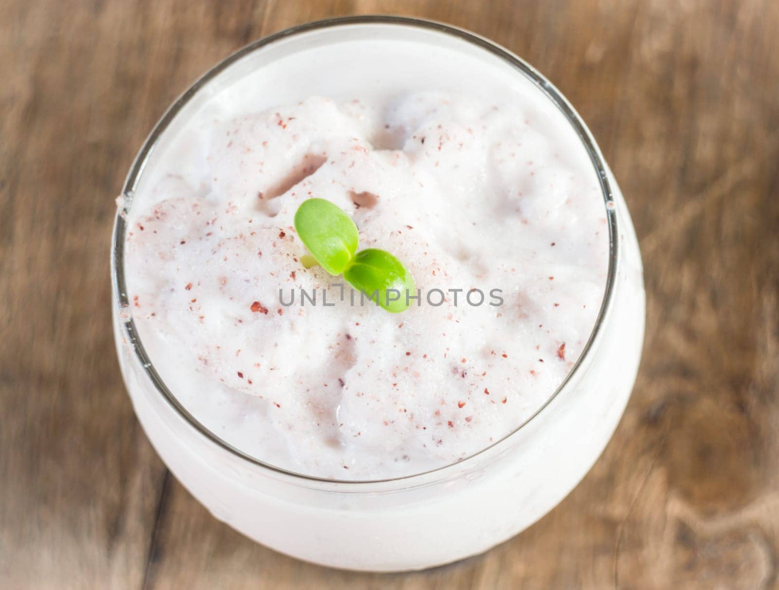 Berry rice milk frappe homemade drink, stock photo