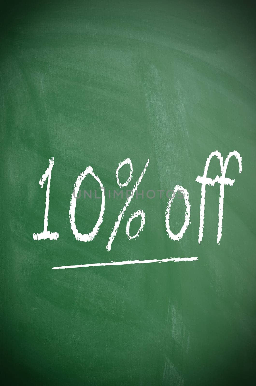 Texture of a blackboard with 10 percent off