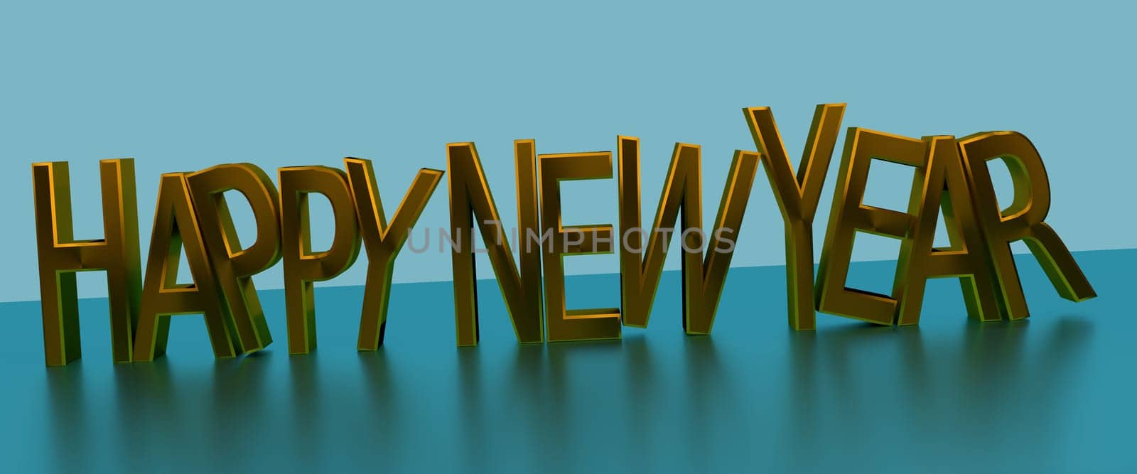 Happy New Year background 3d generated
