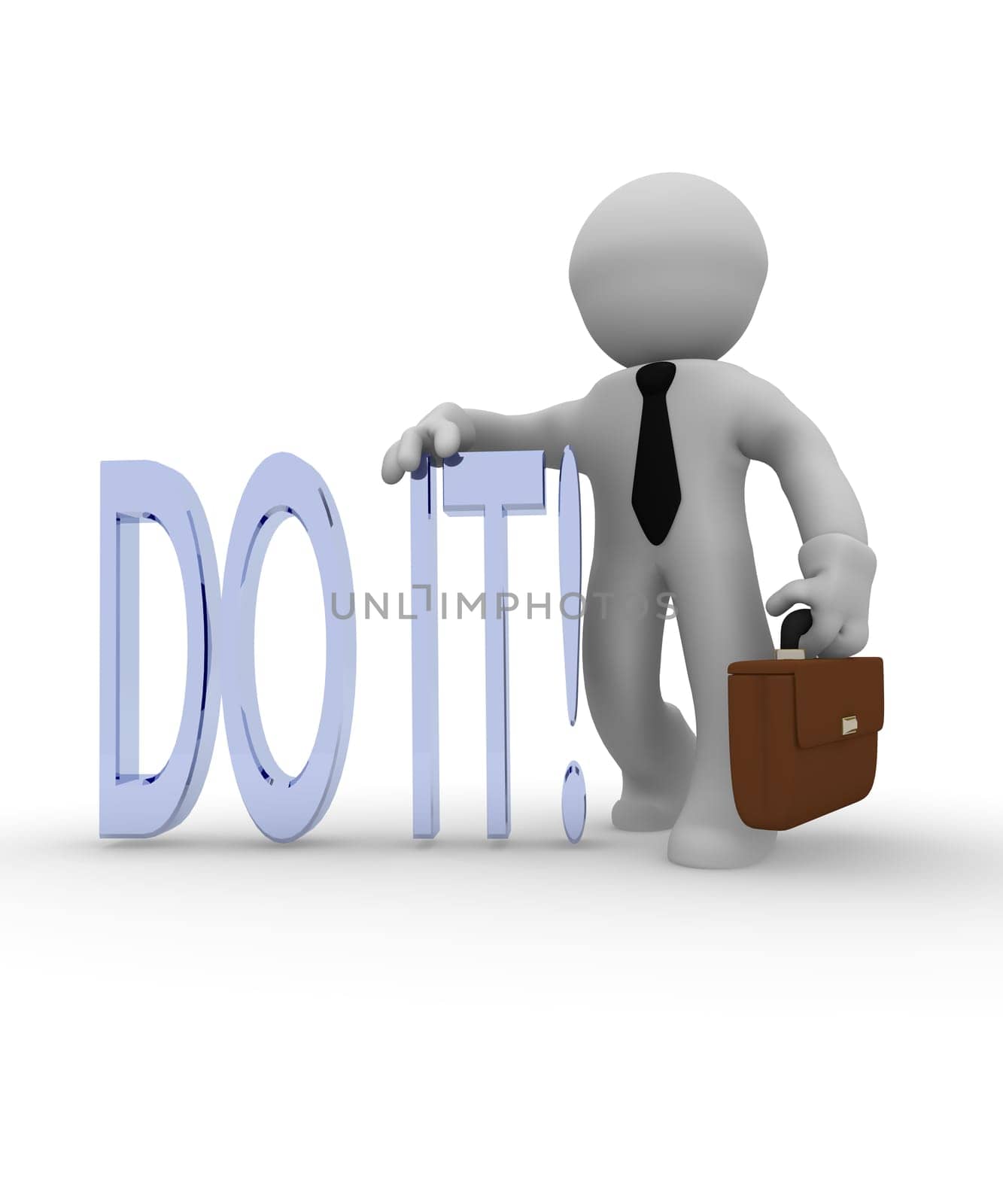 Motivation concept, 3d character with the words Do it!