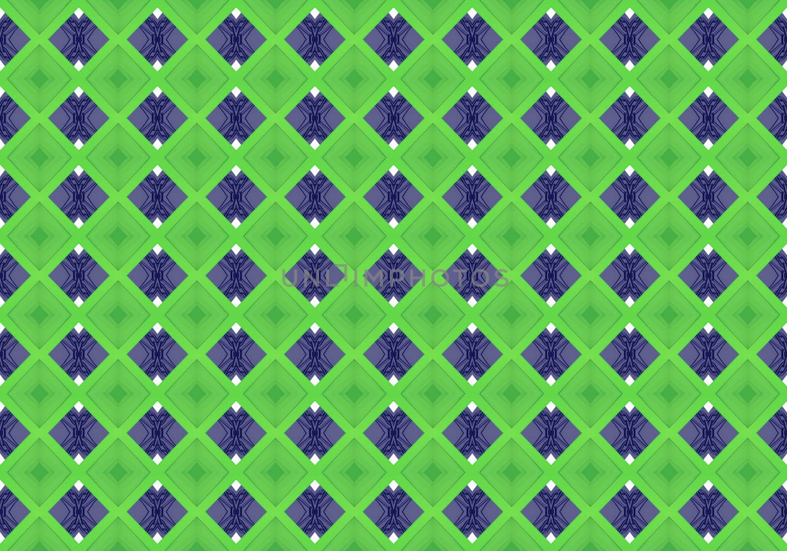 Green Ethnic pattern. Abstract kaleidoscope fabric design.