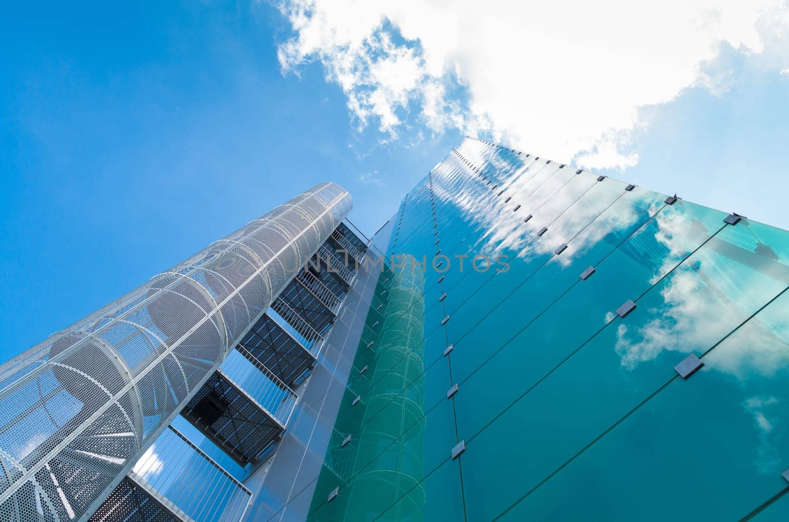spiral staircase at a modern skyscraper