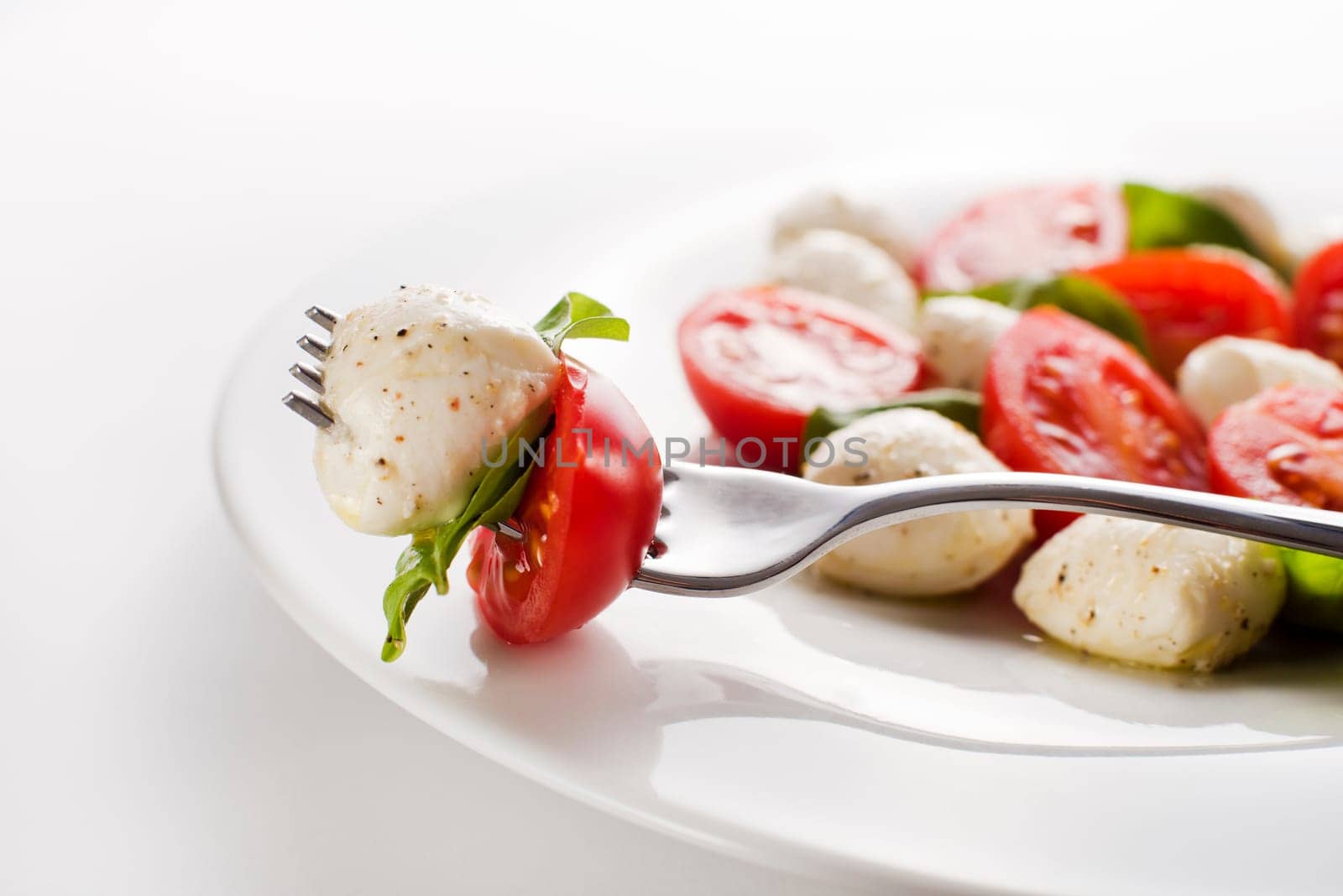 Mozzarella Cheese with Tomatoes and olive oil close up.