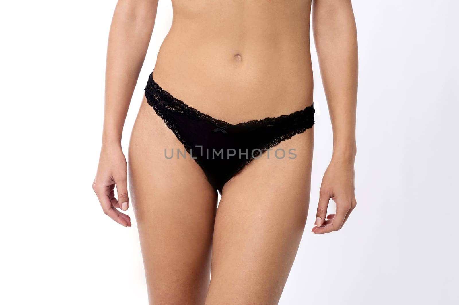 Cropped image of a lady in lingerie