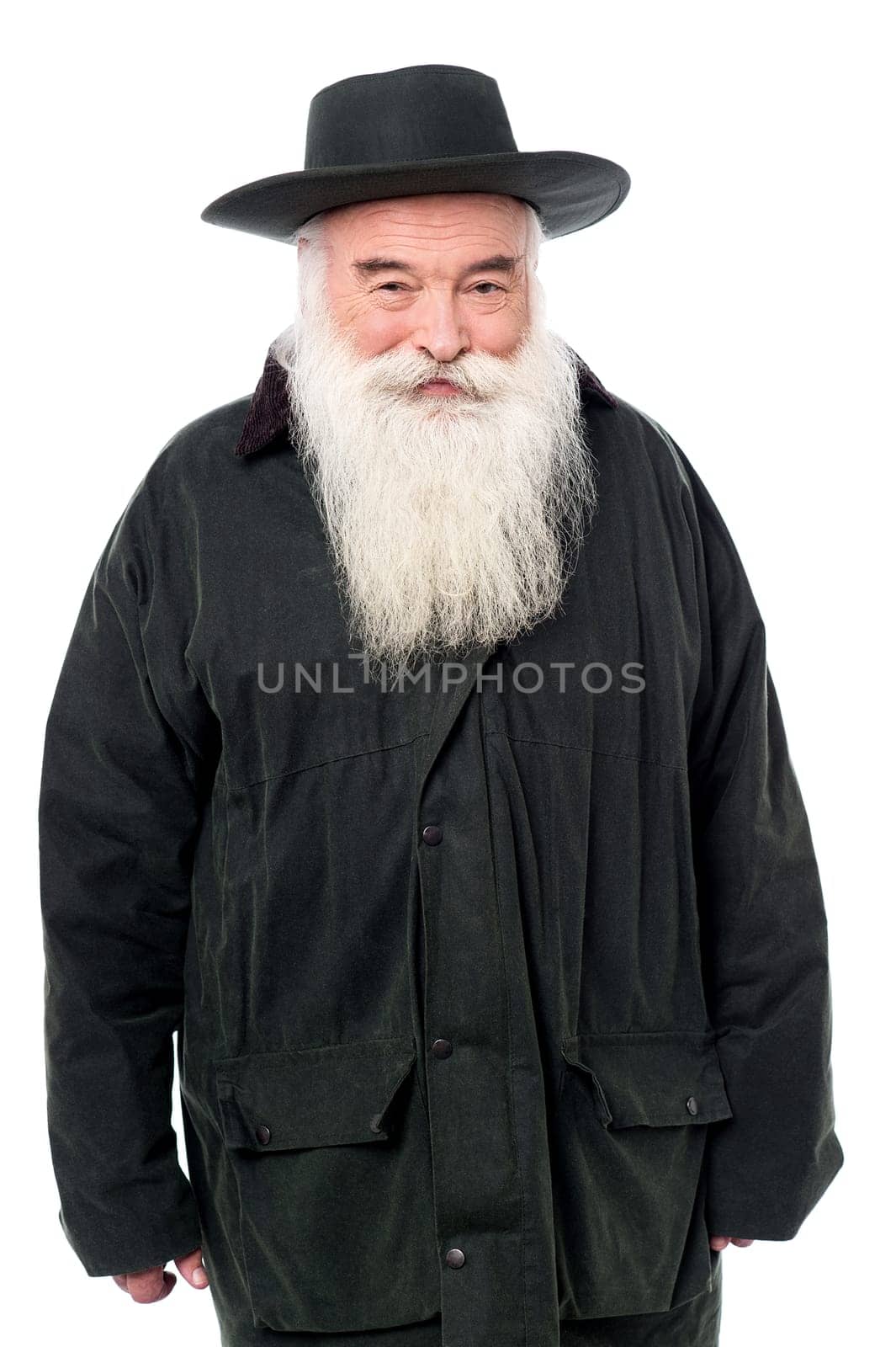 Image of a old man with cow boy hat
