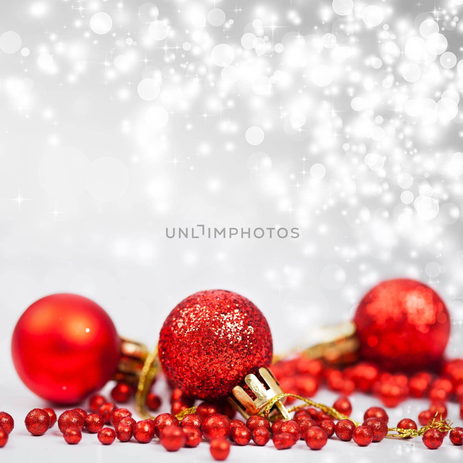 Sparkling Christmas background with baubles