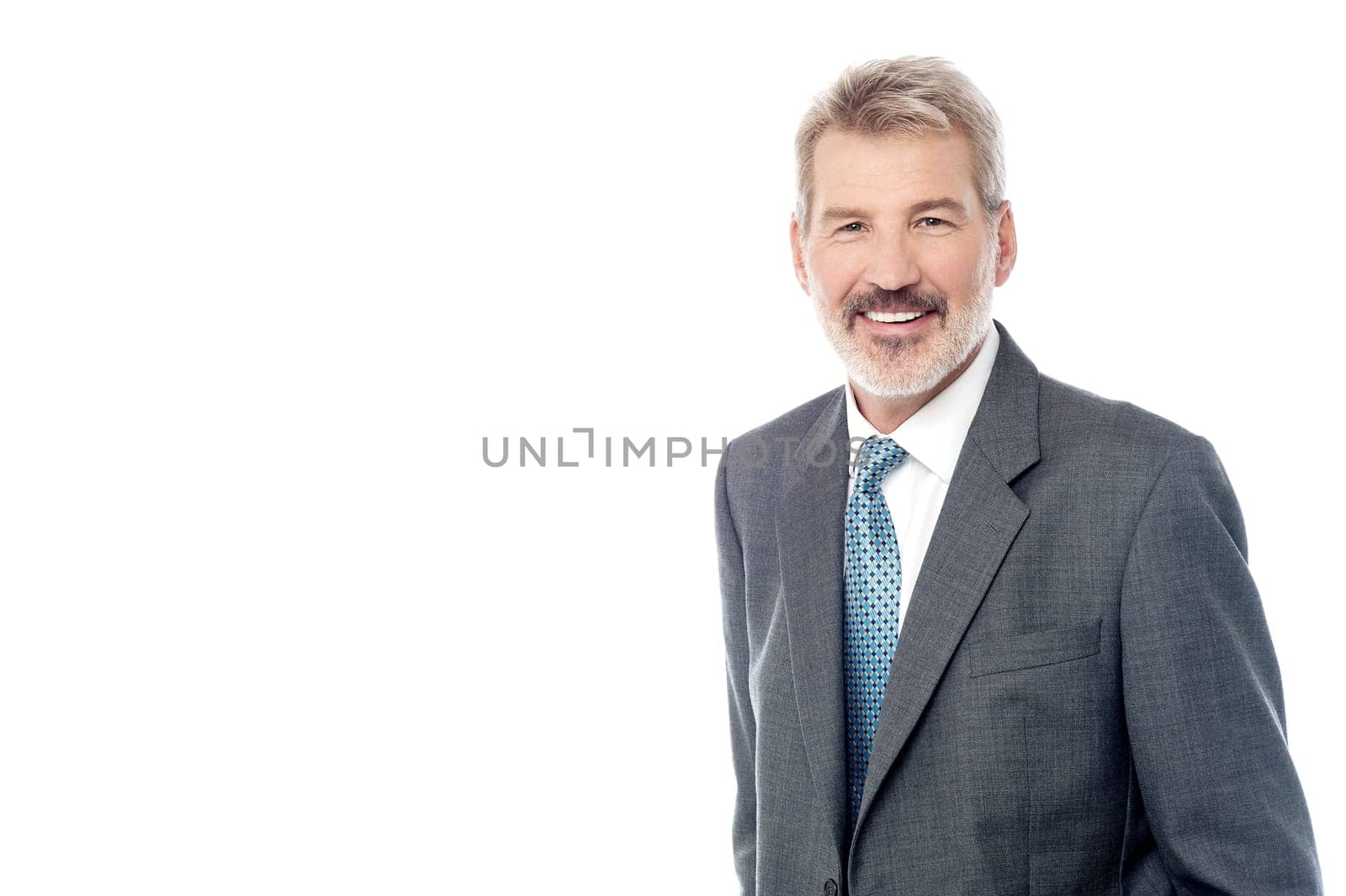 Image of a senior male entrepreneur over white