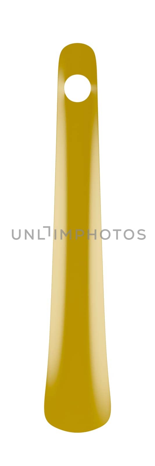 Plastic shoehorn isolated on white background