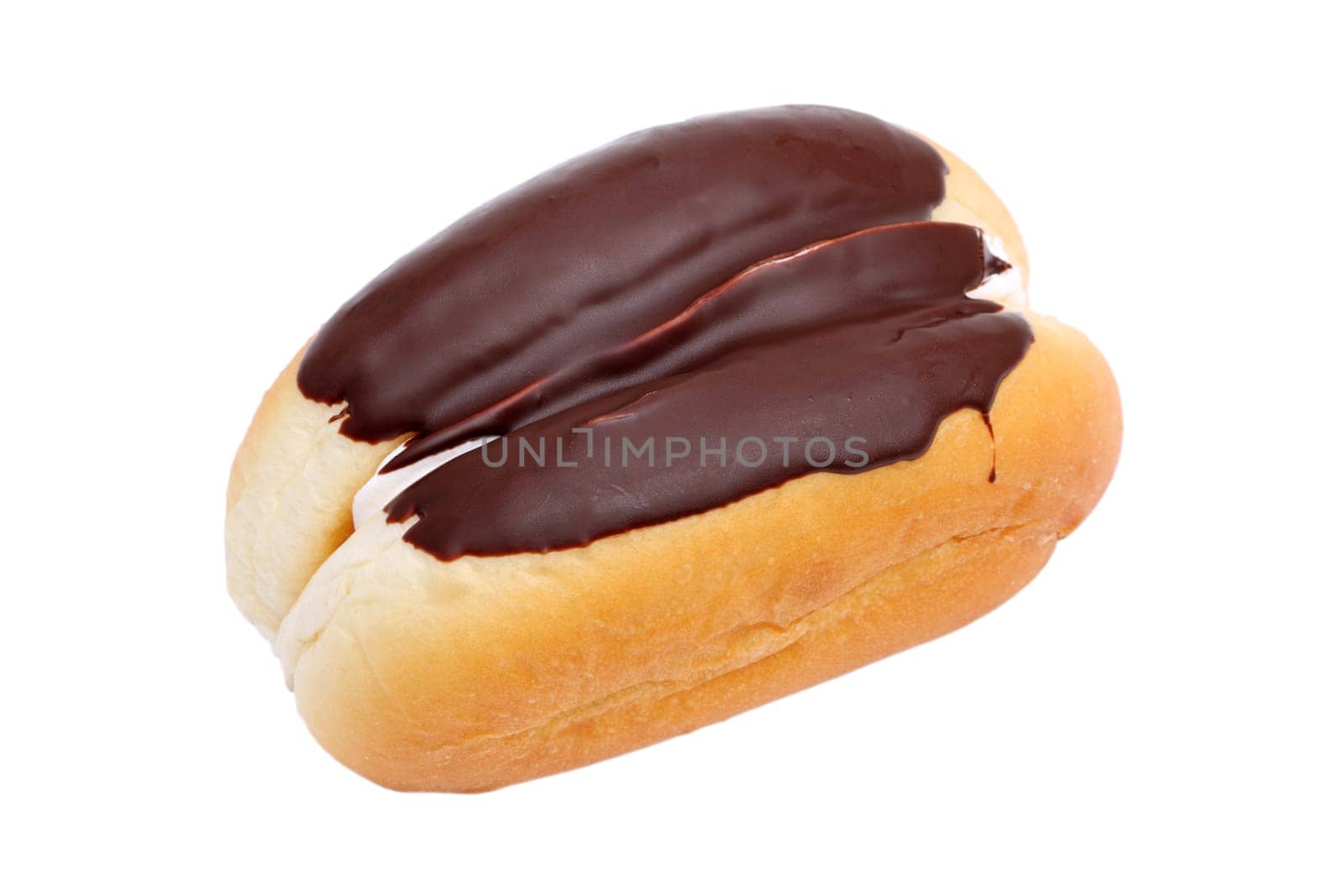 chocolate bread on white background