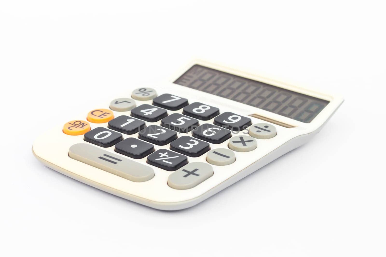 Calculator isolated on white background, stock photo