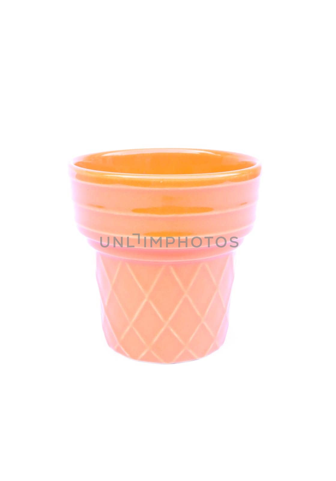 Orange plant pot isolated on white background, stock photo