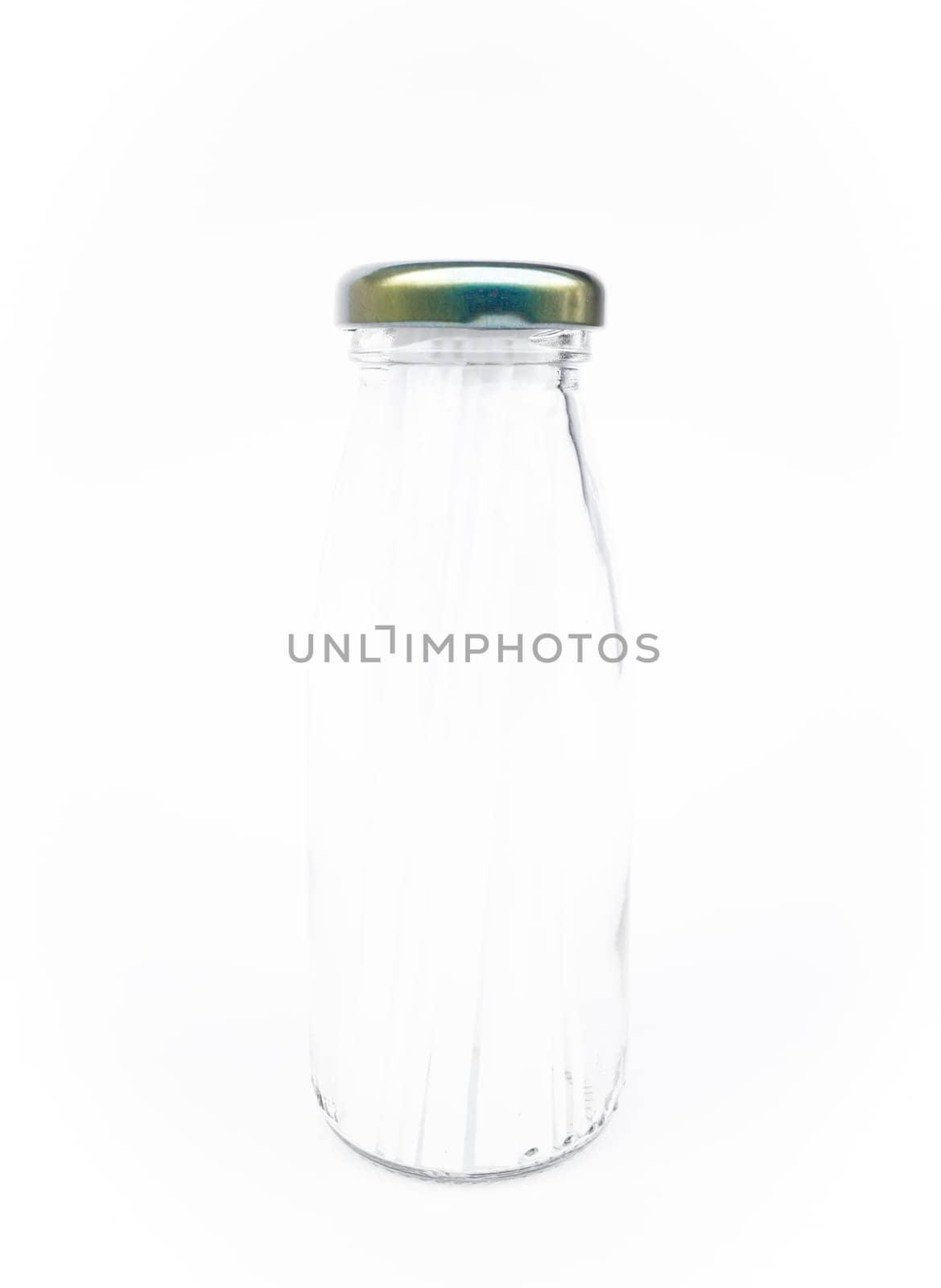 Clean glass bottle isolated on white background