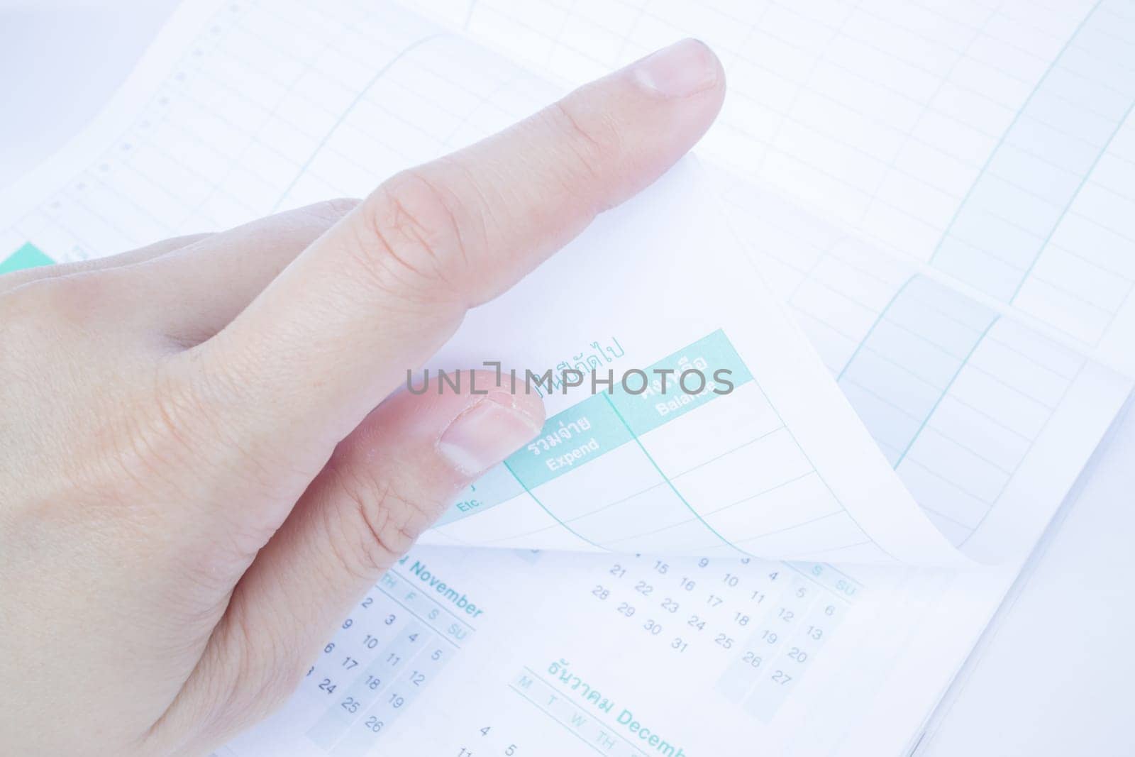 Organizer calendar template paper up close, stock photo