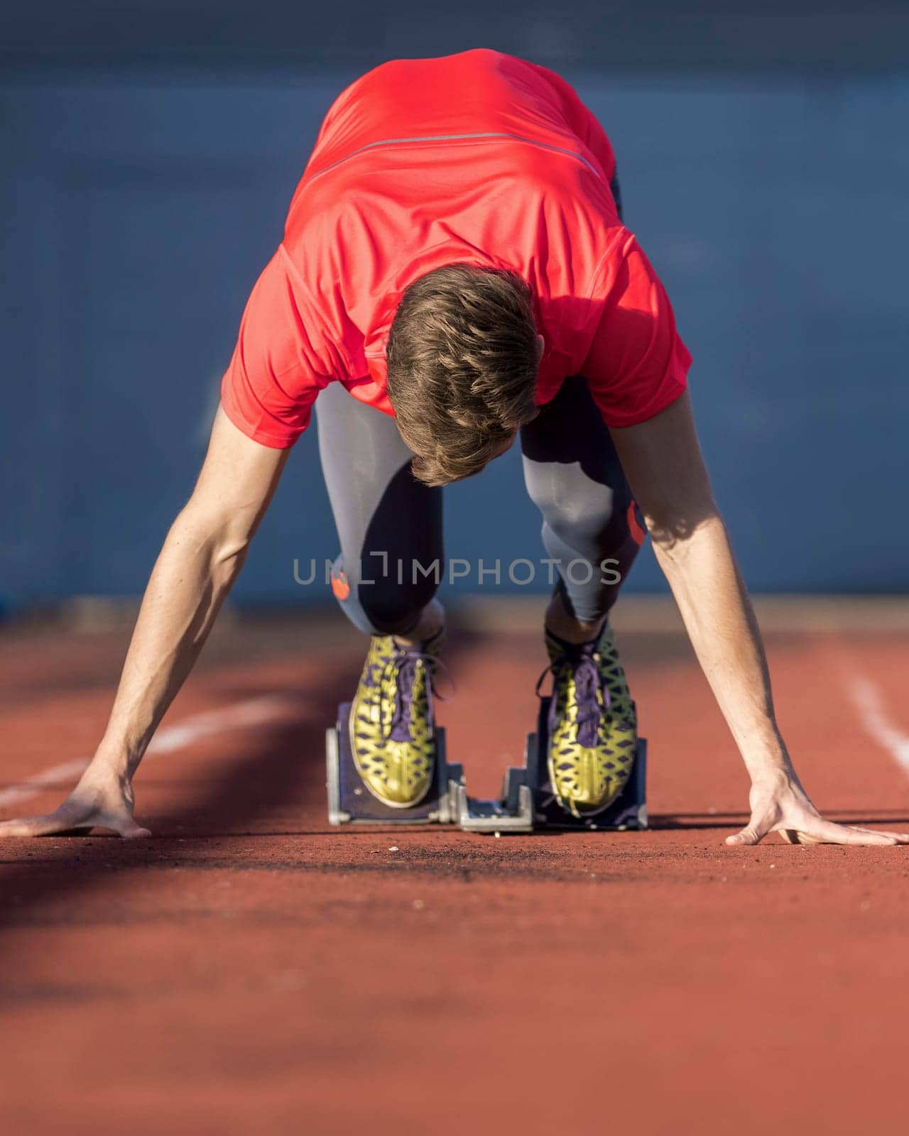 Sprint start in athletics
