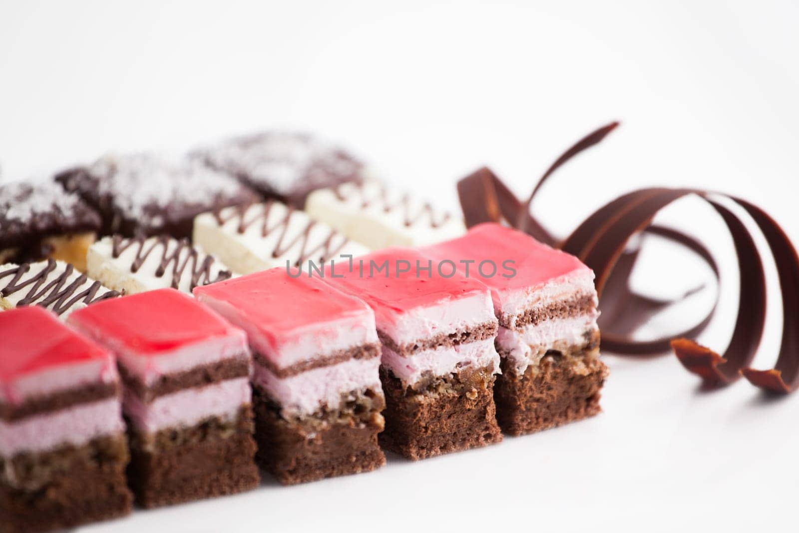 Romanian cookies, homemade, over white background.