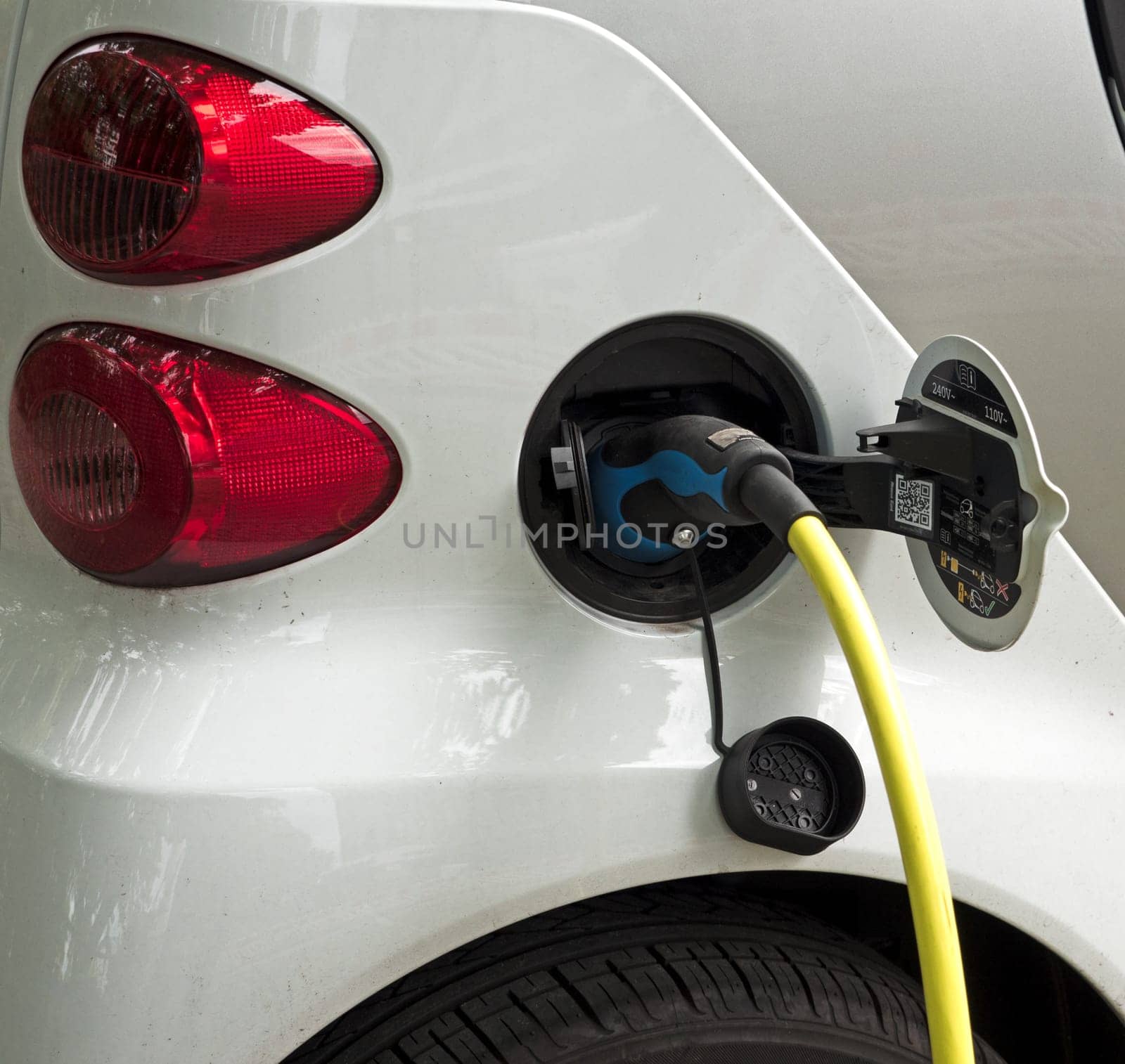 Electric car is charging