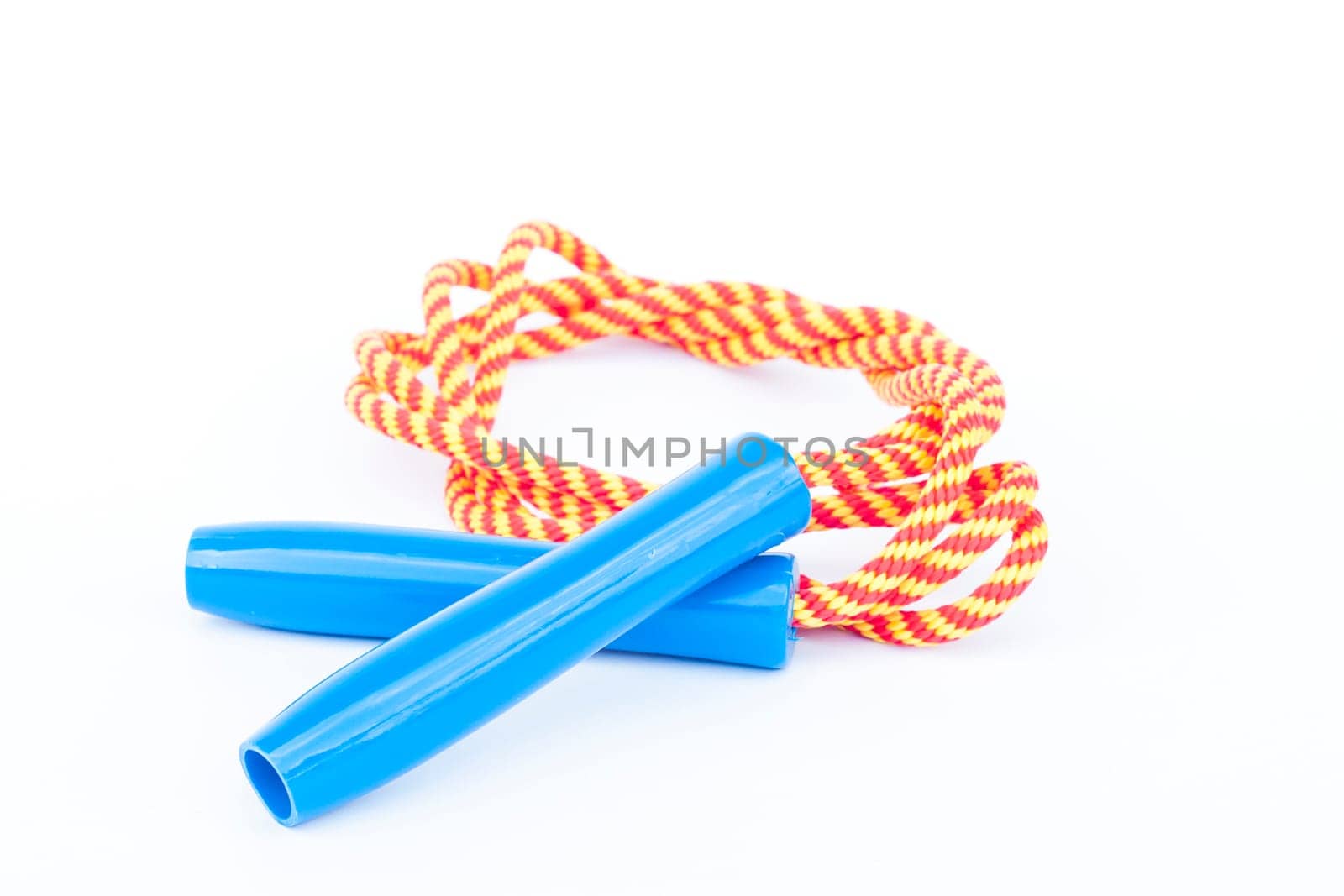 Skipping rope isolated on white background, stock photo