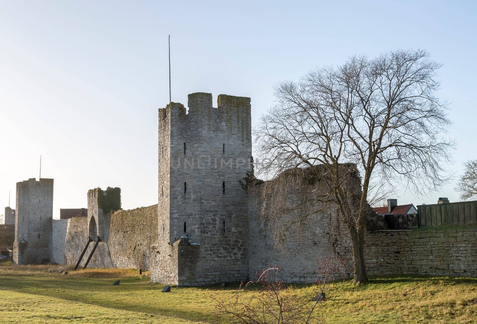 Town Wall in Visby, Gotland in Sweden.