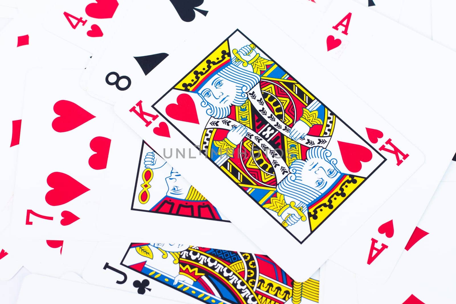 Close up playing cards background, stock photo