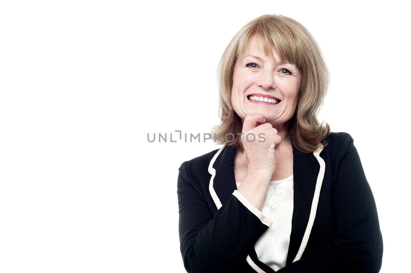 Senior woman posing cutely to the camera