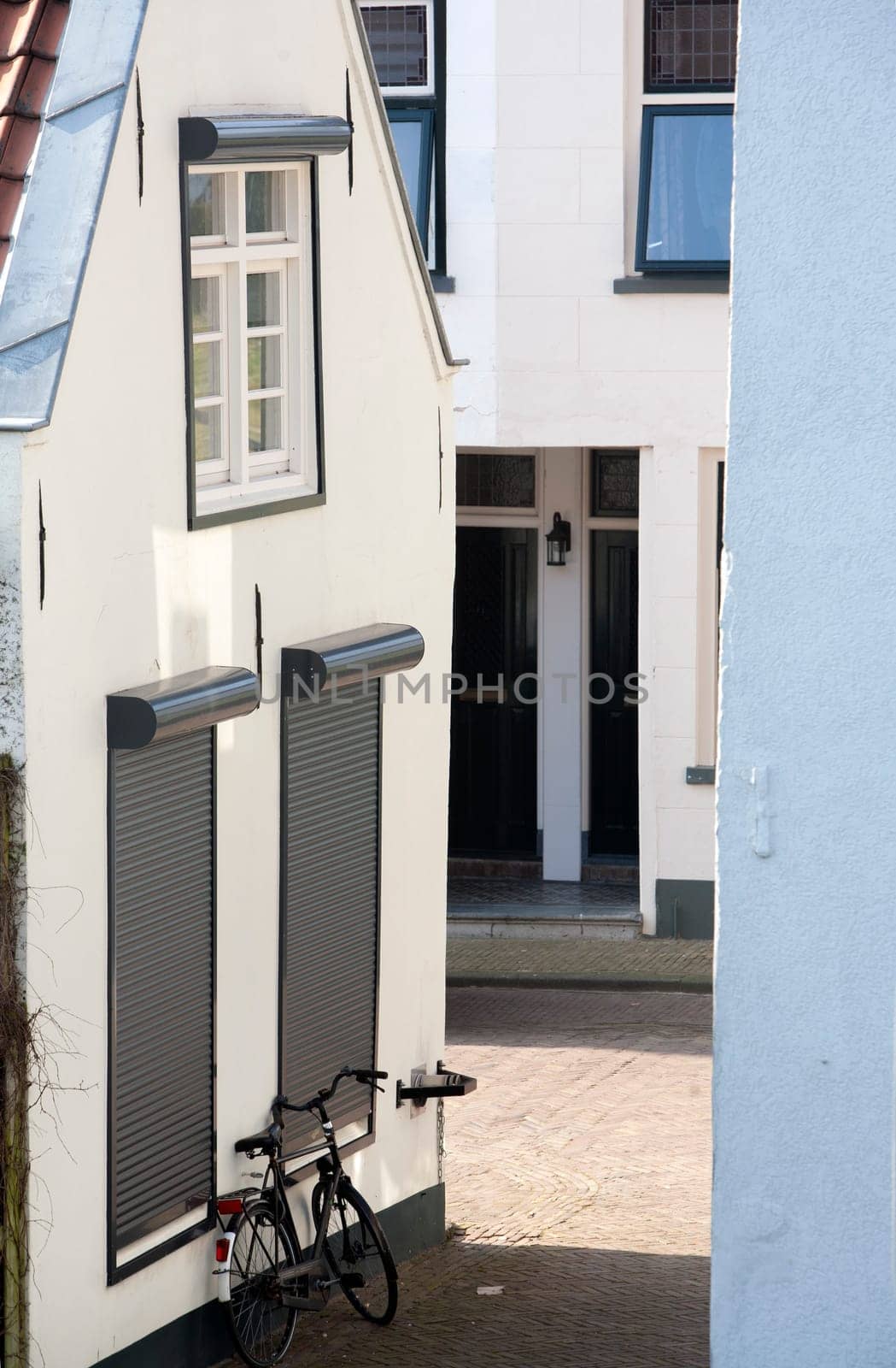 Rolling shutters on a small dutch house