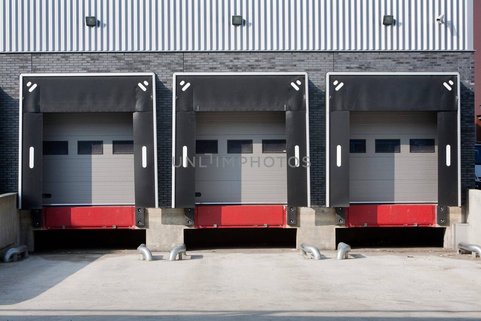 Warehouse loading dock without trucks