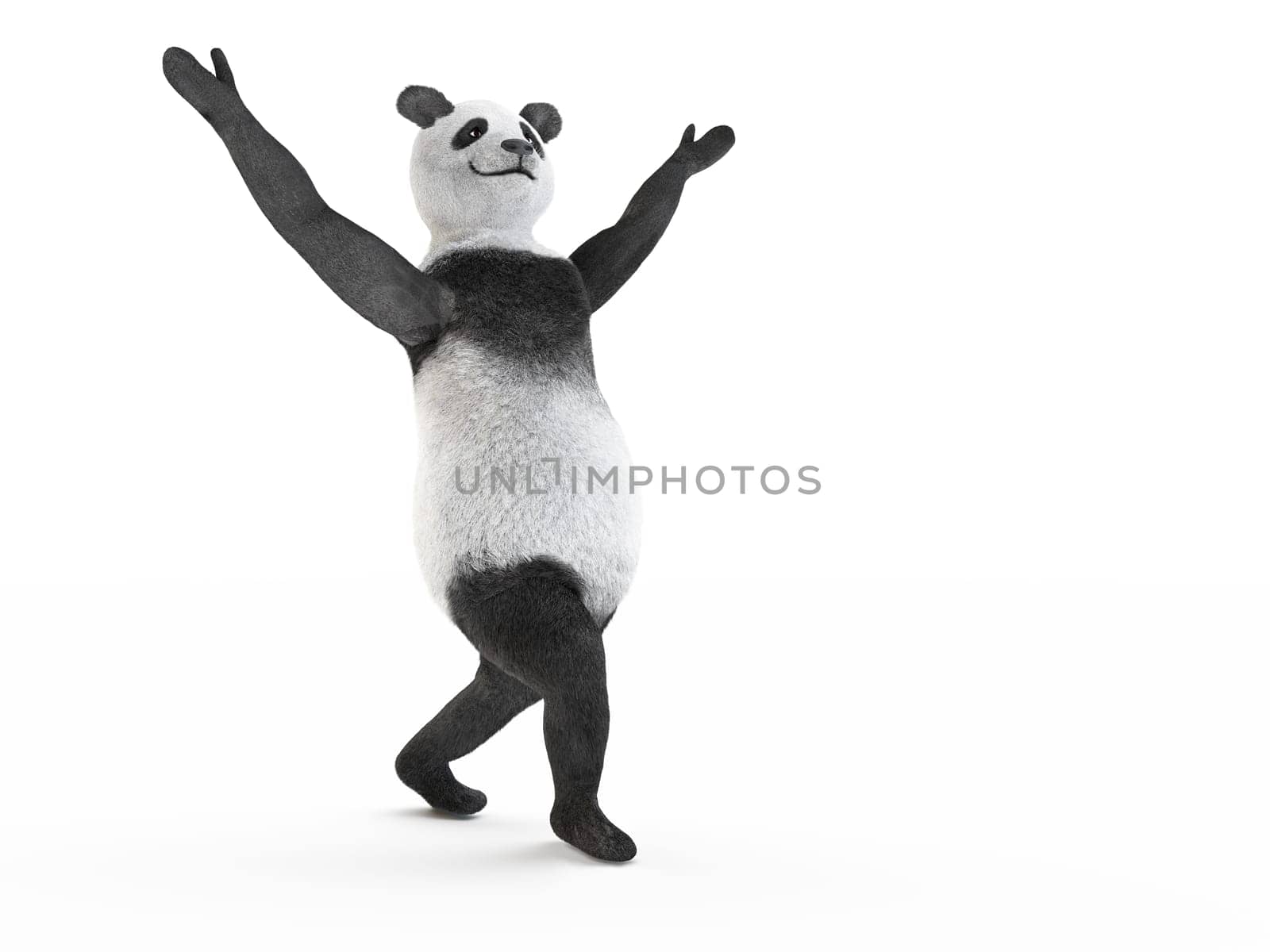 character threw his hands up in gesture of welcome