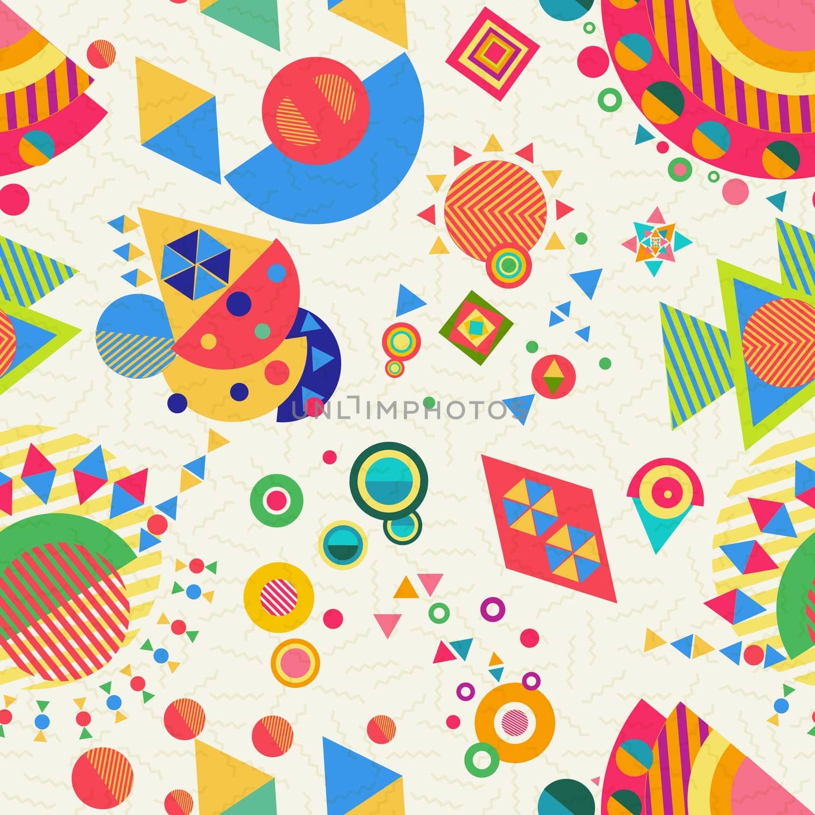 Seamless pattern with abstract vibrant multicolor geometry shape designs, modern style background. EPS10 vector.