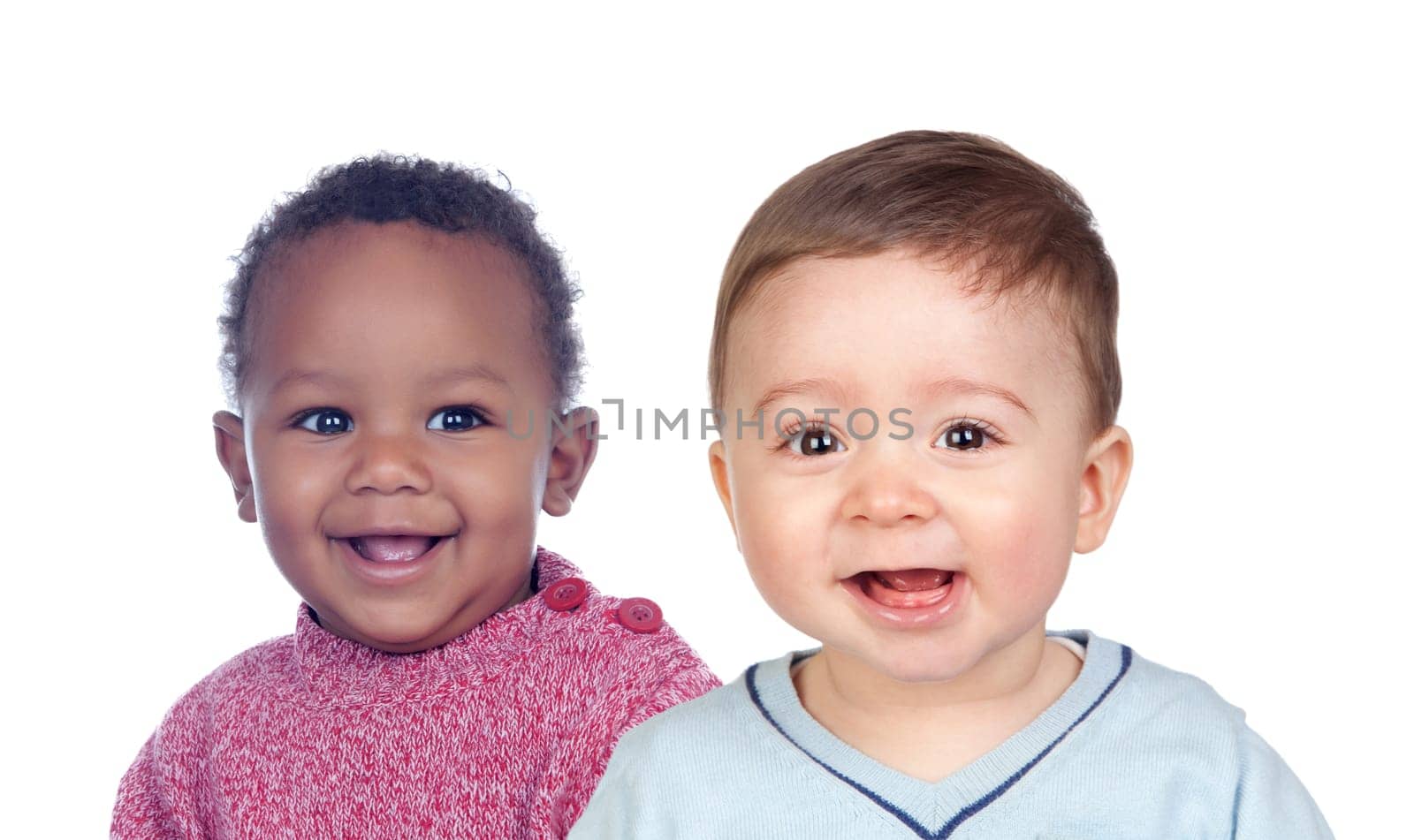 Couple of baby isolated on a white background