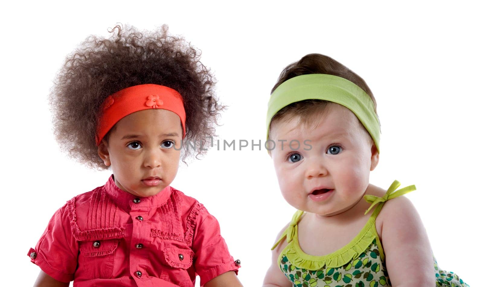 Couple of baby isolated on a white background