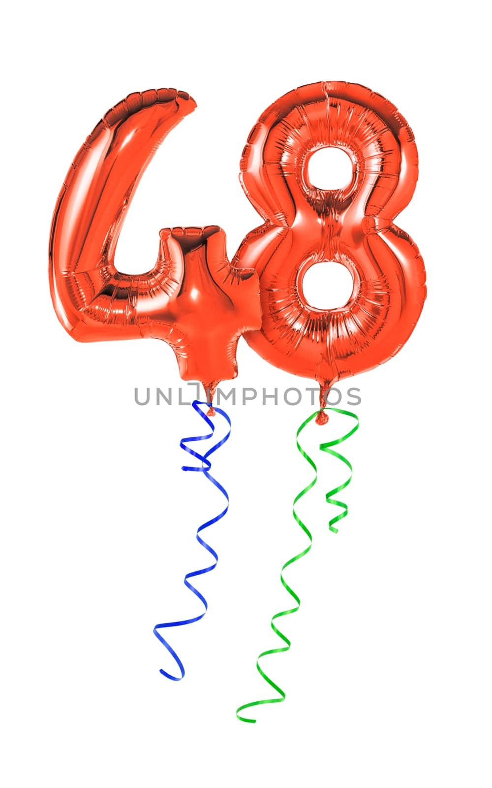 Red balloons with gift ribbon - number 48