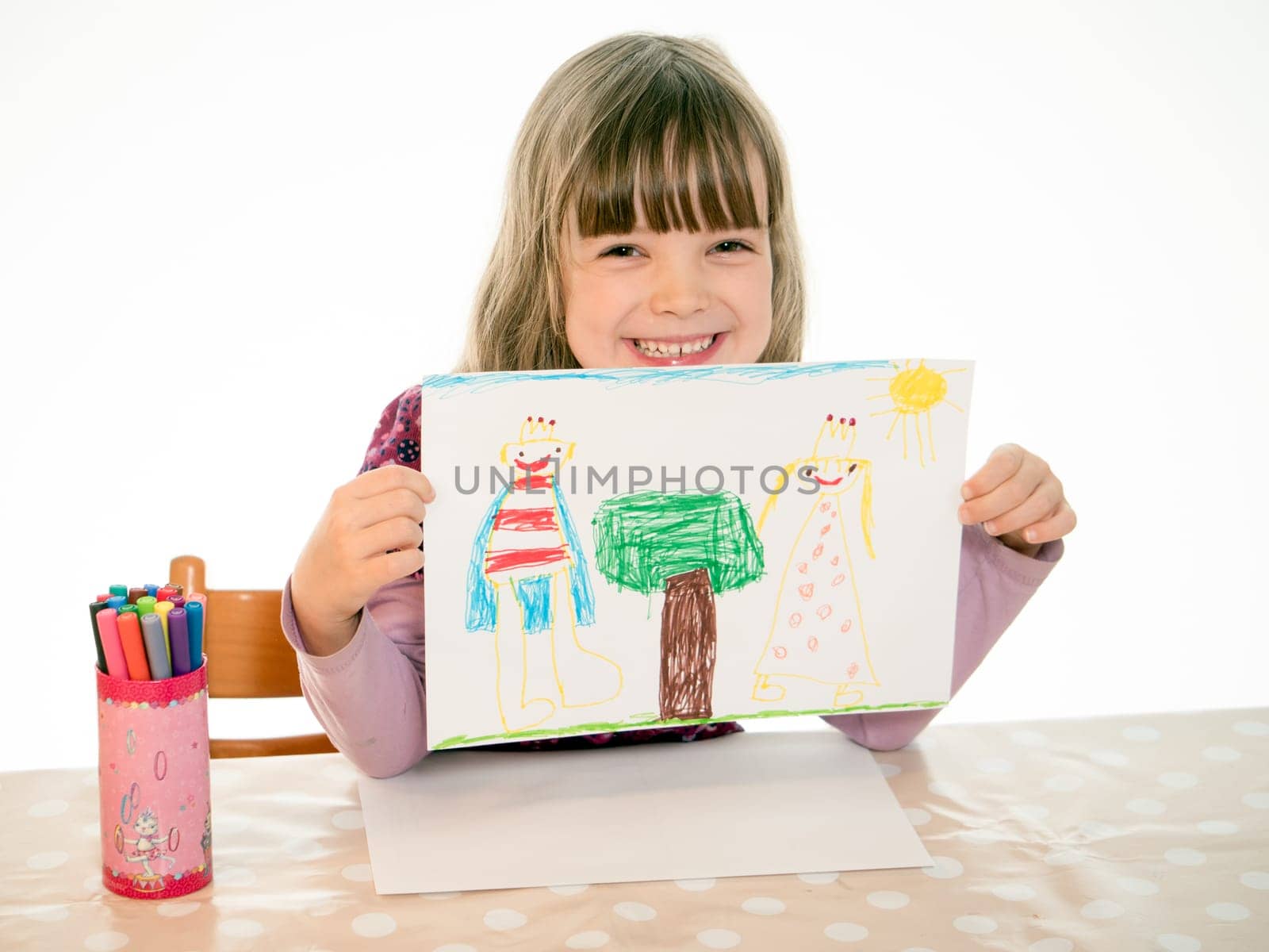 Child paints a picture