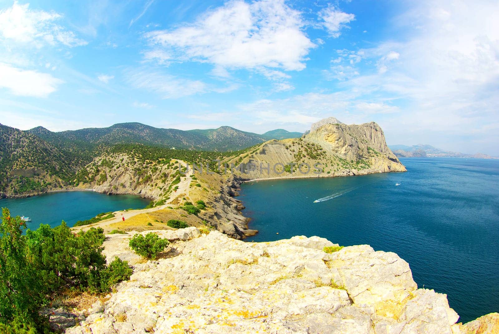 Crimean mountains and sea of summer morning