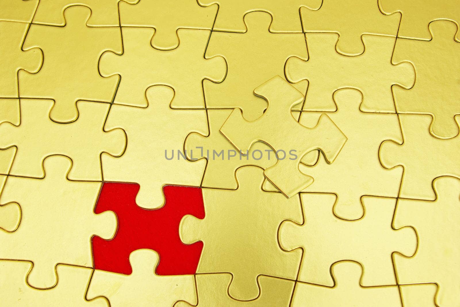 gold puzzle for background. business concept