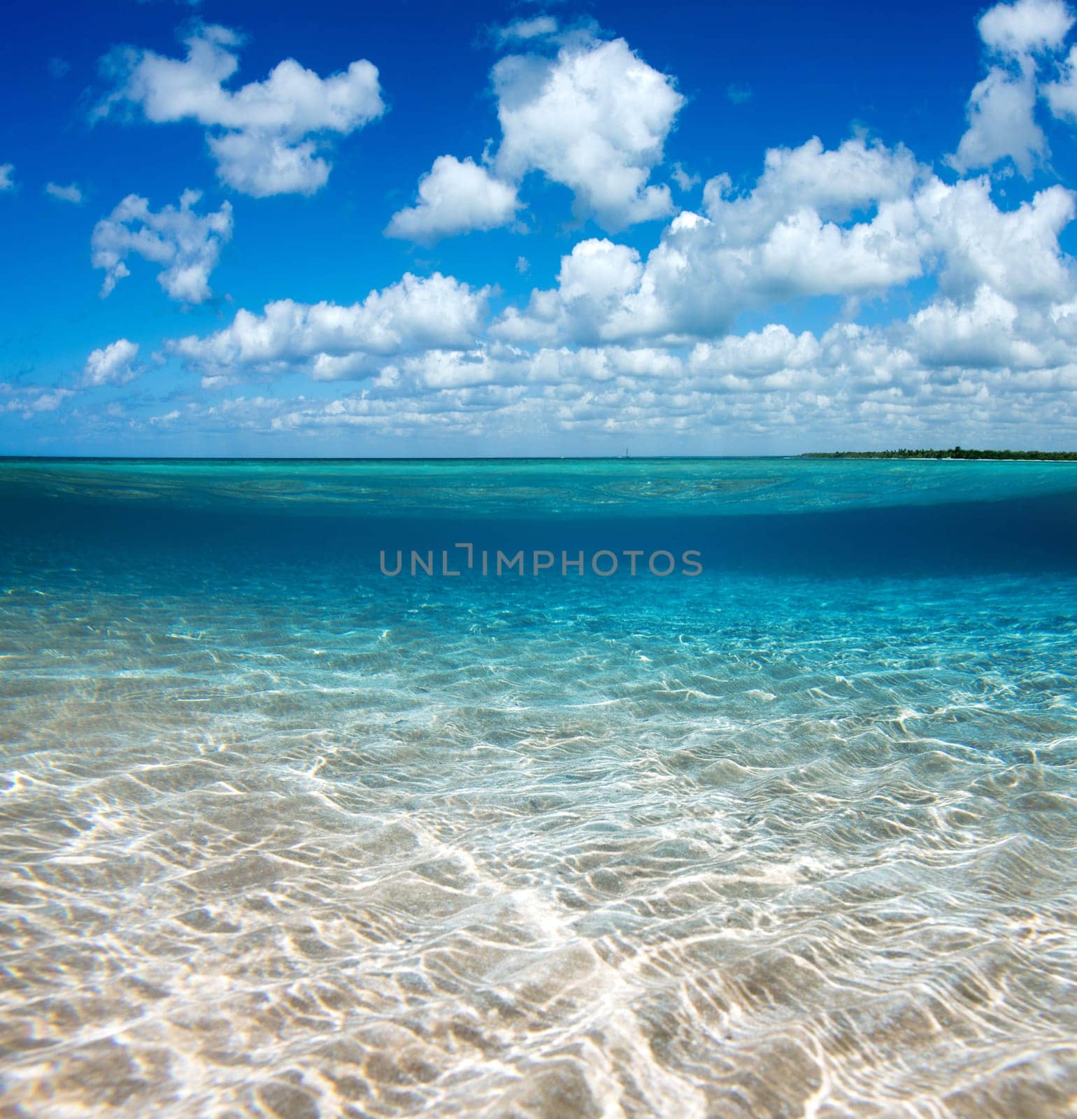 Caribbean clear beach and tropical sea