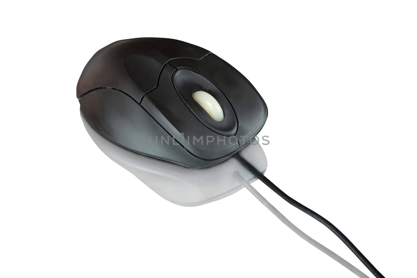 black computer mouse isolated on white