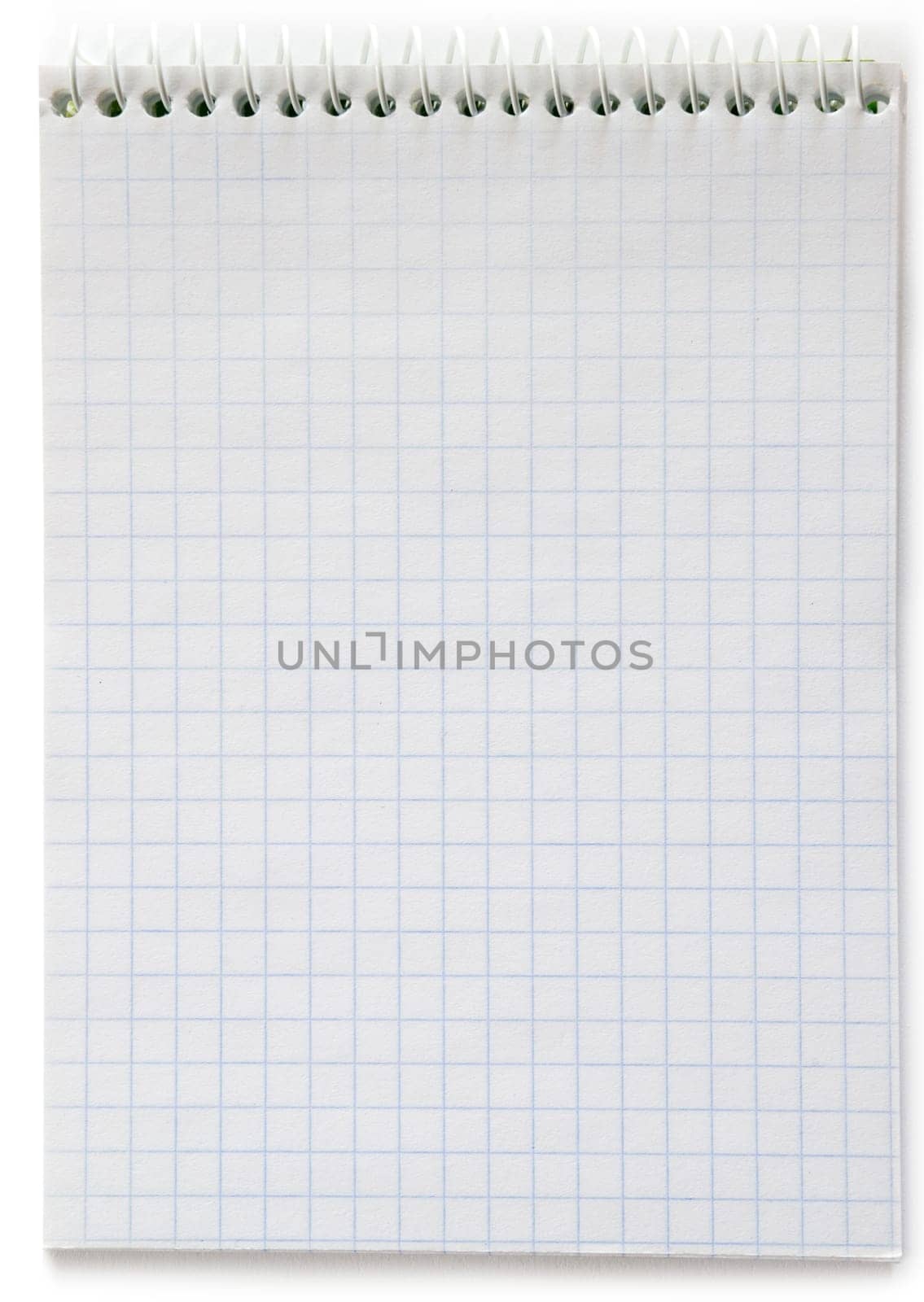 blank spiral notepad isolated on white