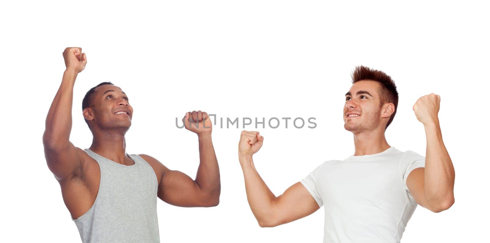 Companions gym holding something isolated on white background