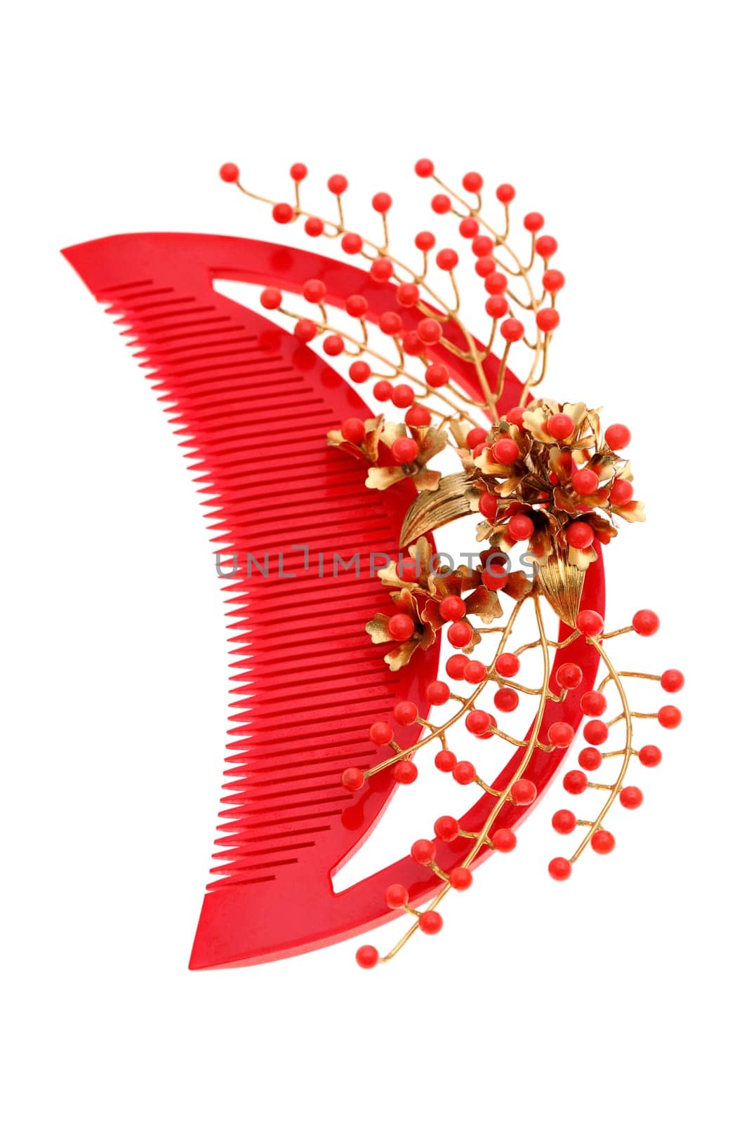 Traditional japanese red hairbrush