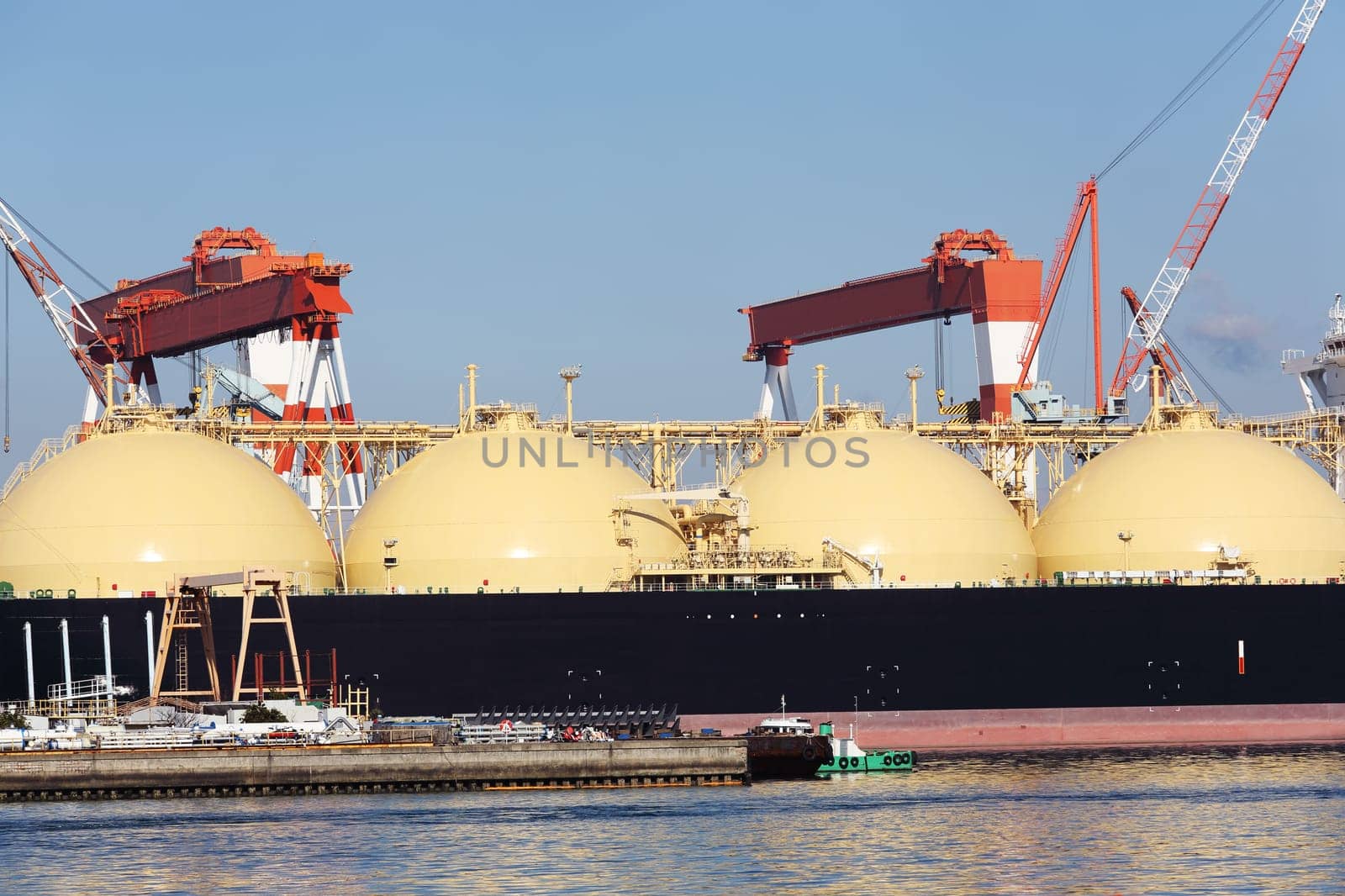 LPG cargo ship docked in the port