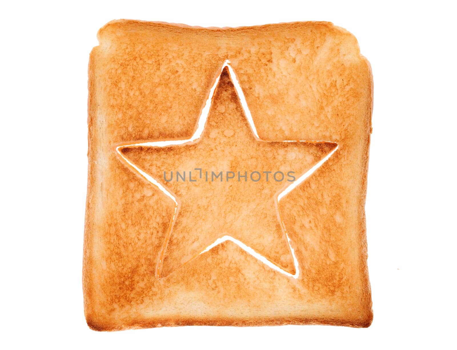 toasted slice of bread with star shape