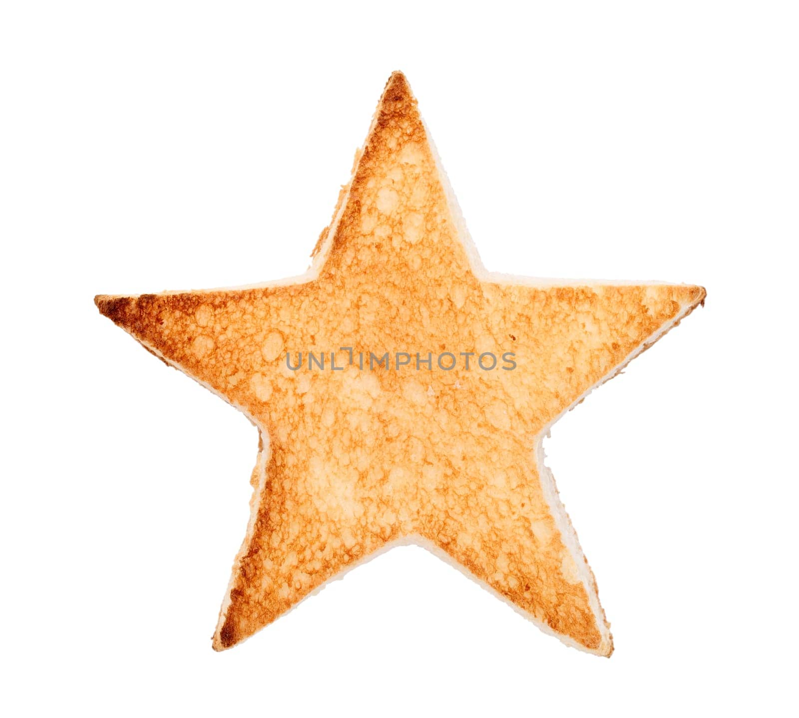 Slice of bread toast cut shape of star