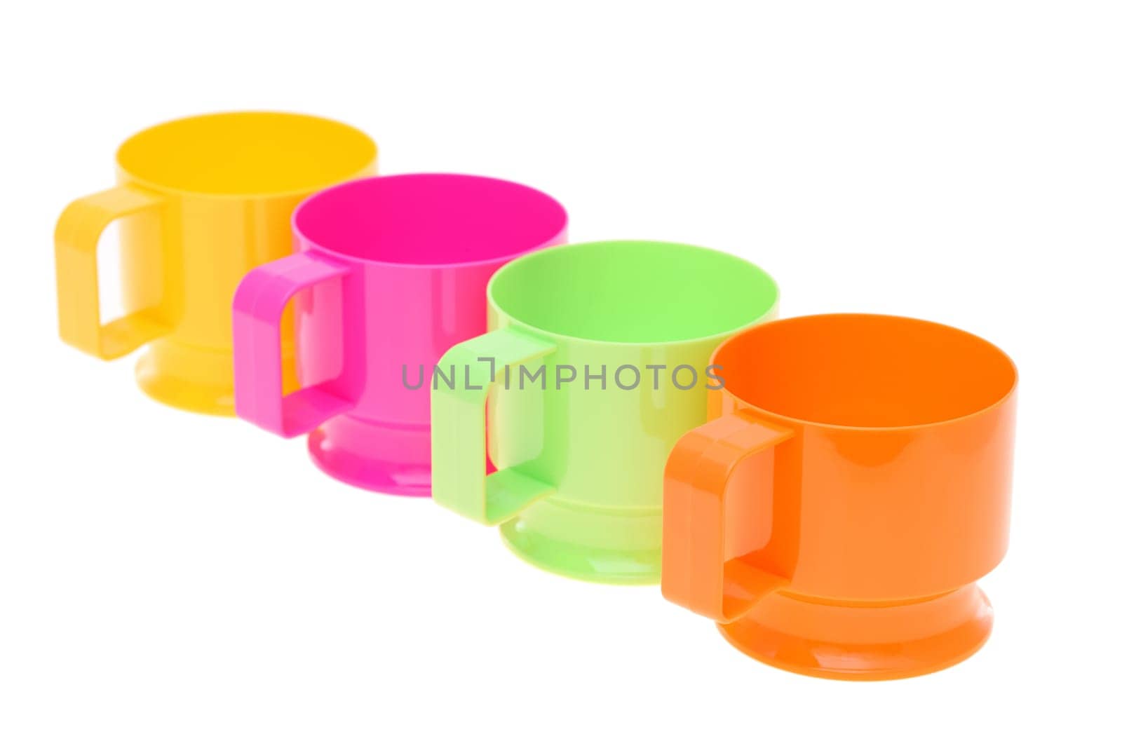 colorful plastic cups