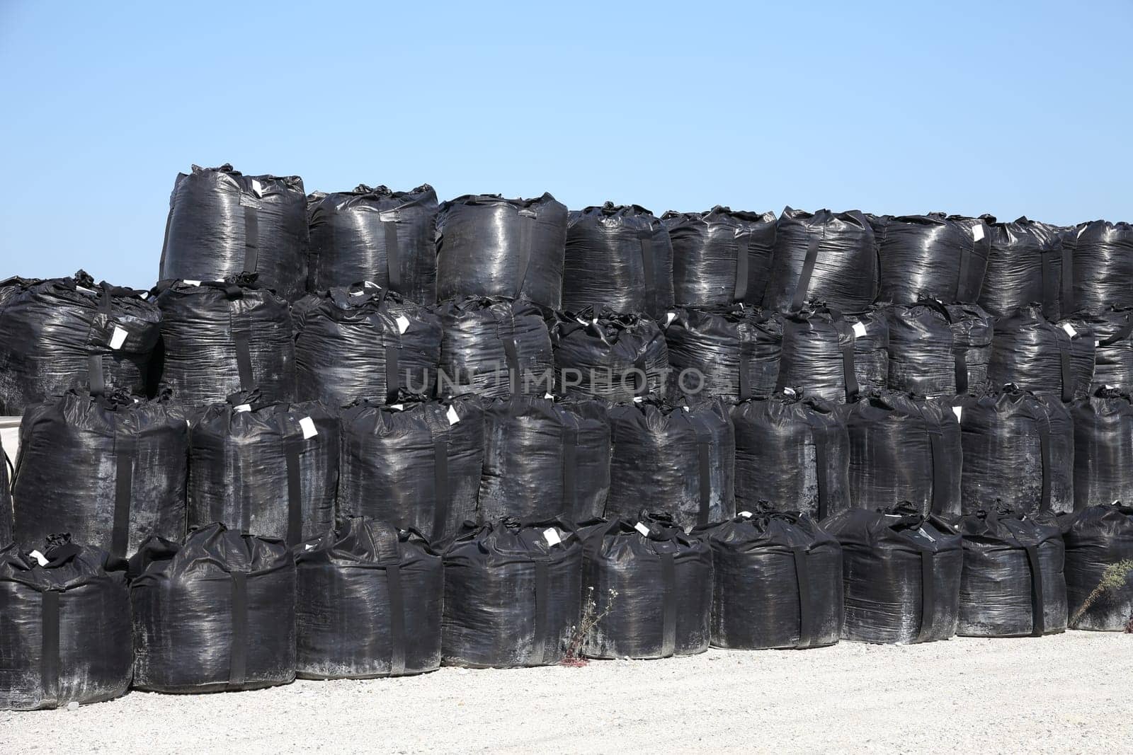 stack of toxic substance bag