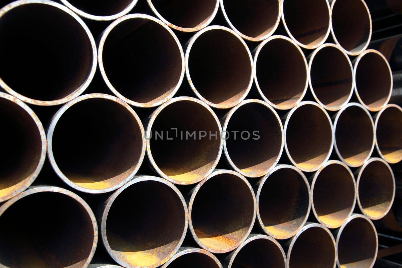 Stack of steel pipes