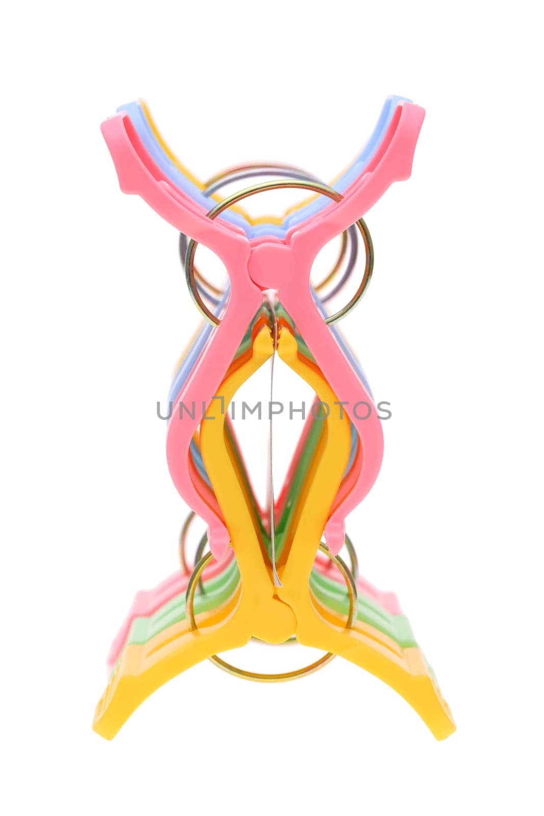 Colorful plastic clothespins